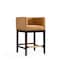 Manhattan Comfort Kingsley Counter Stool in Camel and Dark Walnut, PK3 3-CS005-CL - alternate 3